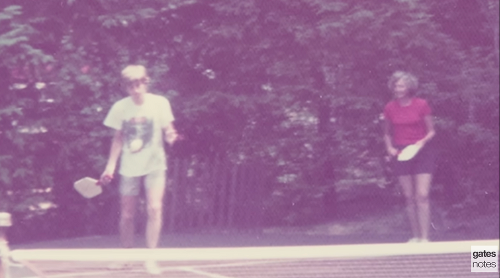 A Young Bill Gates plays Pickleball