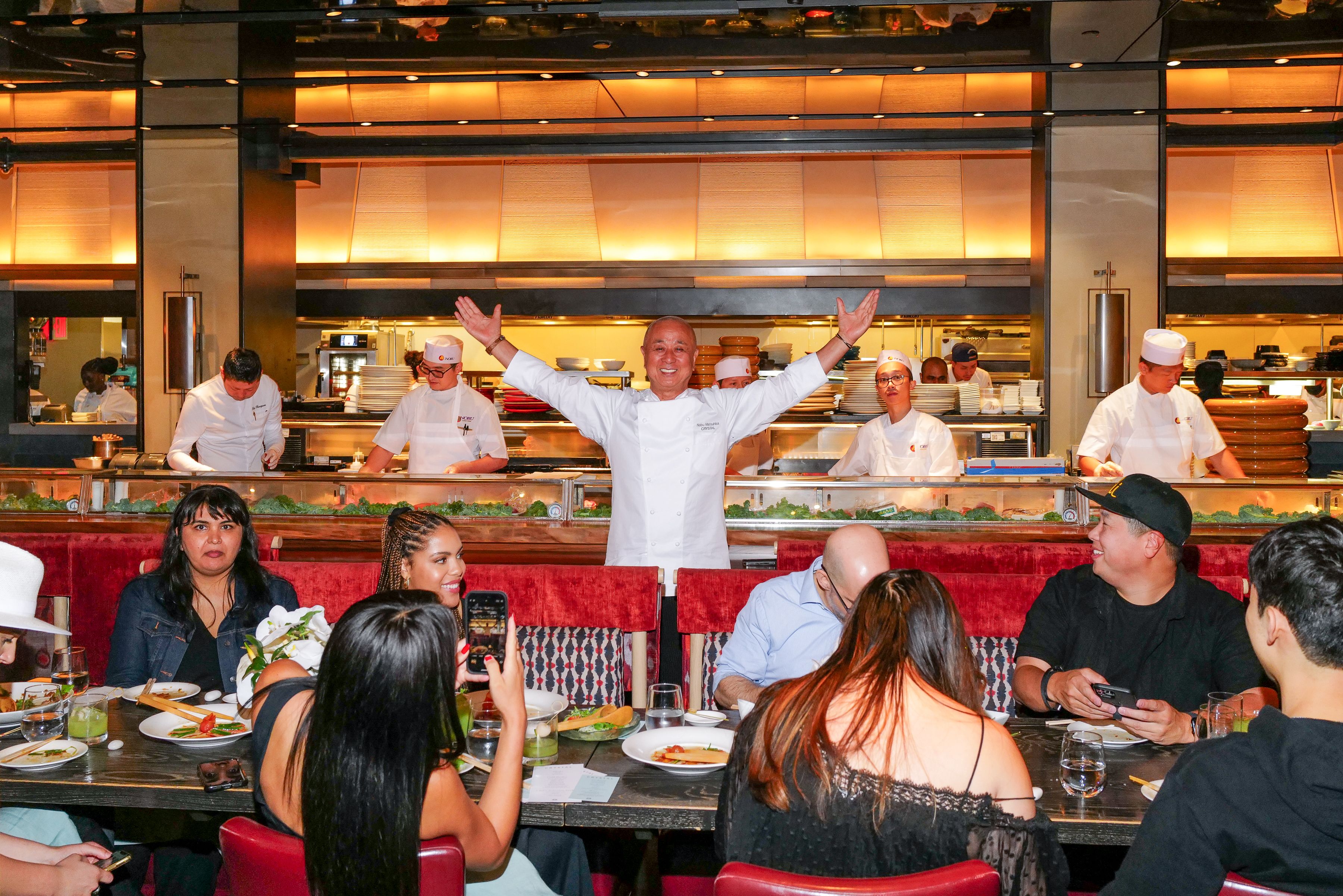Chef Nobu delights guests with his vivacious personality at his Downtown NYC restaurant